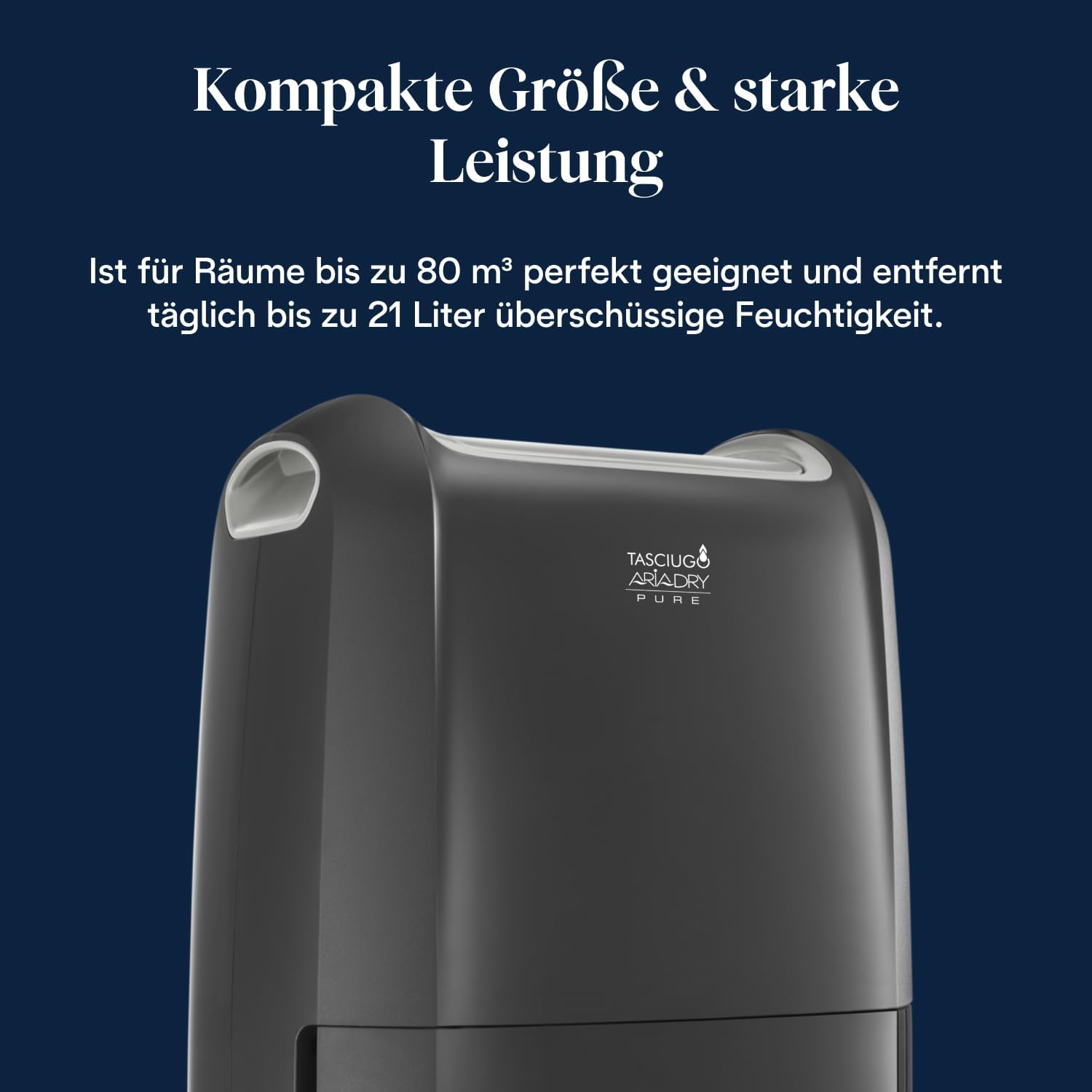 De'Longhi Tasciugo AriaDry Multi - Tragbarer Luftentfeuchter-Luftreiniger, 21L/Tag Feuchtigkeitsentzug, Wäschetrockner, Anti-Schimmel, Wi-Fi und Alexa, LCD-Display, Grau (DDSX220WFA)