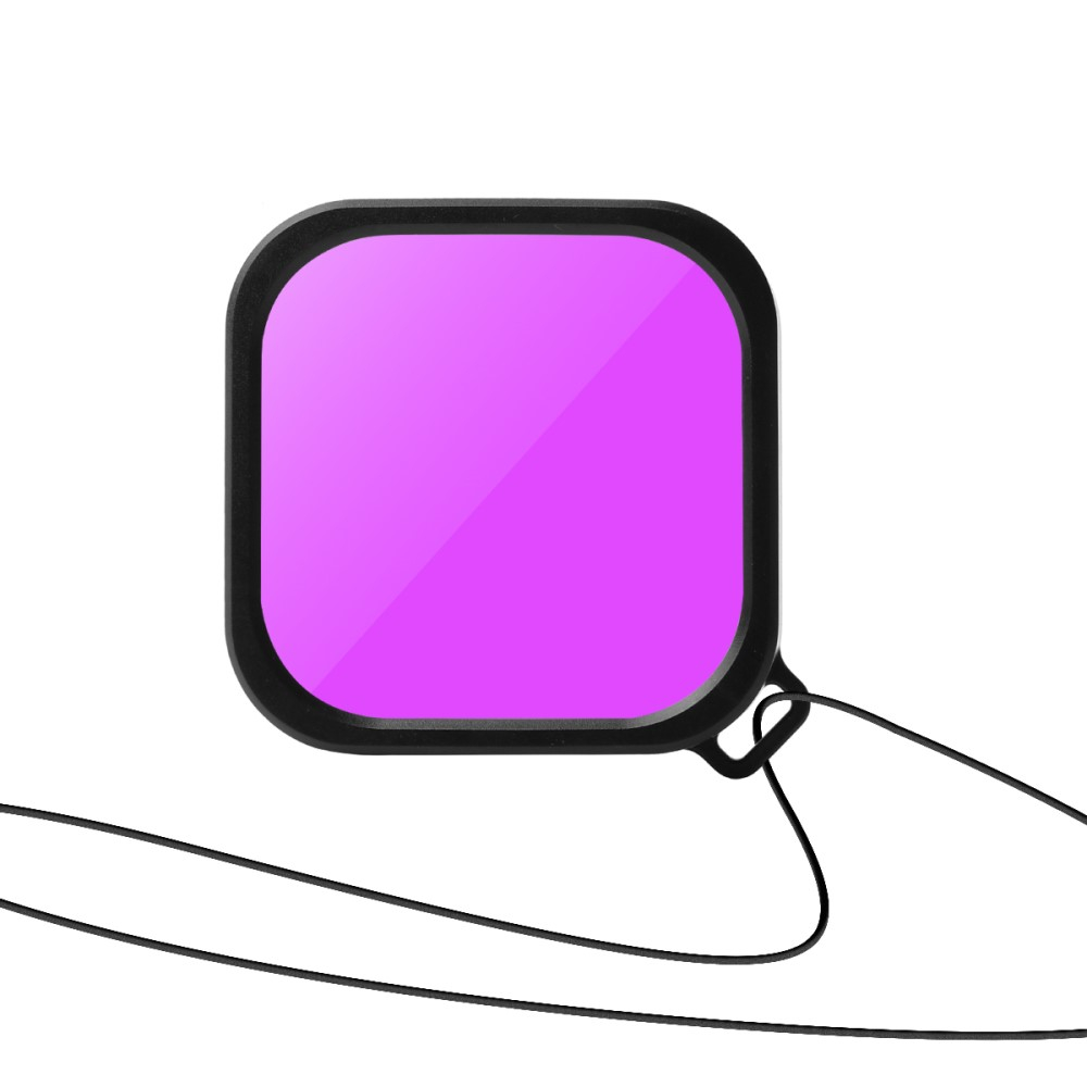 GoPro Hero 13 /12 / 11 / 10 Black Unterwasser Case Taucher Schutzgehäuse mit 3 Linsenfilter (Rot / Rosa / Lila) - Transparent