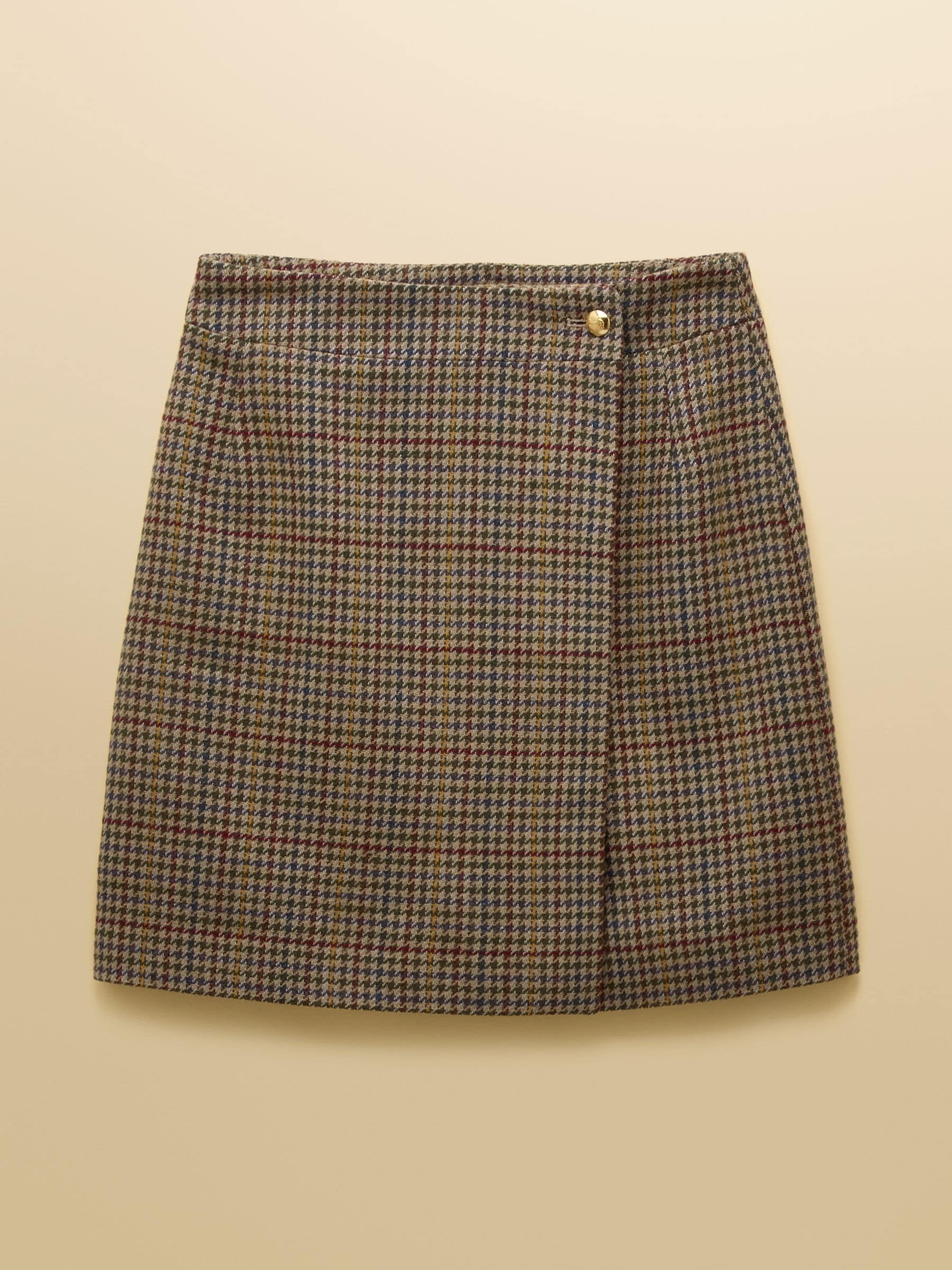 Bruin geruit - Joules Wrenley tweed omslagrokken