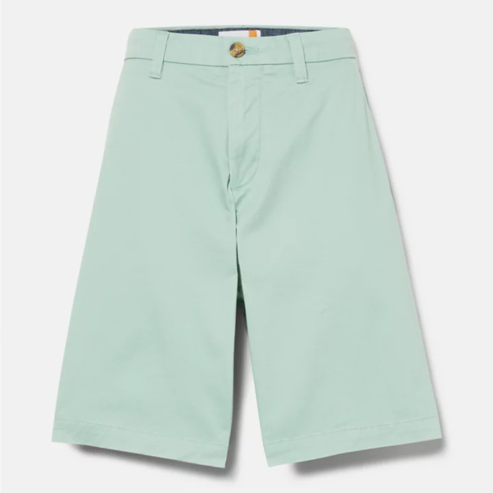 Short chino en sergé extensible pour homme en vert pâle