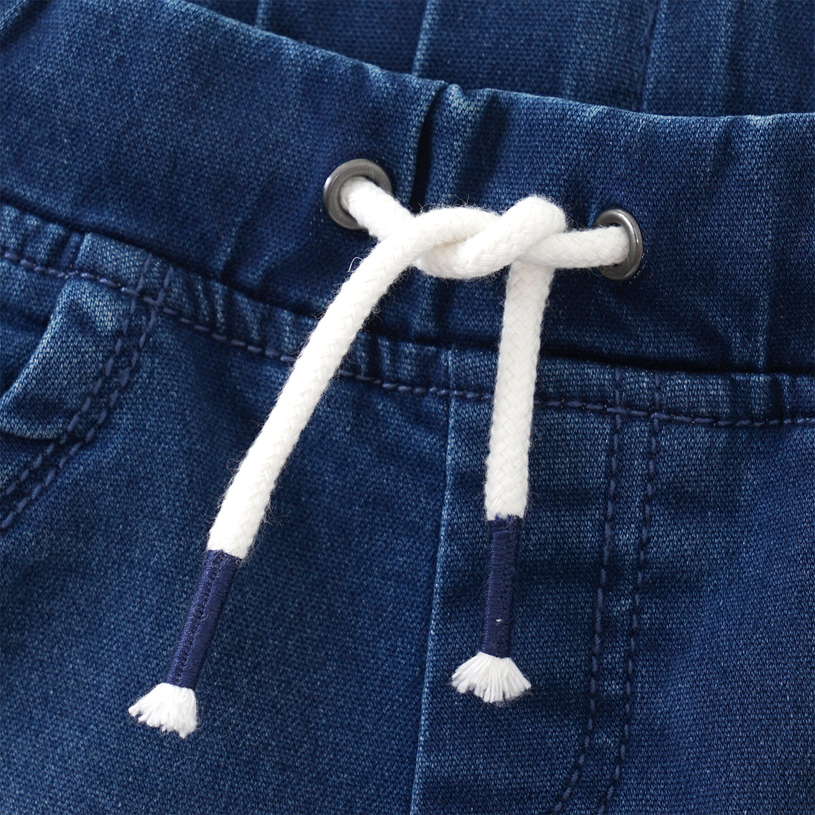 Topomini Baby Jeansshorts mit Tunnelzug dunkelblau