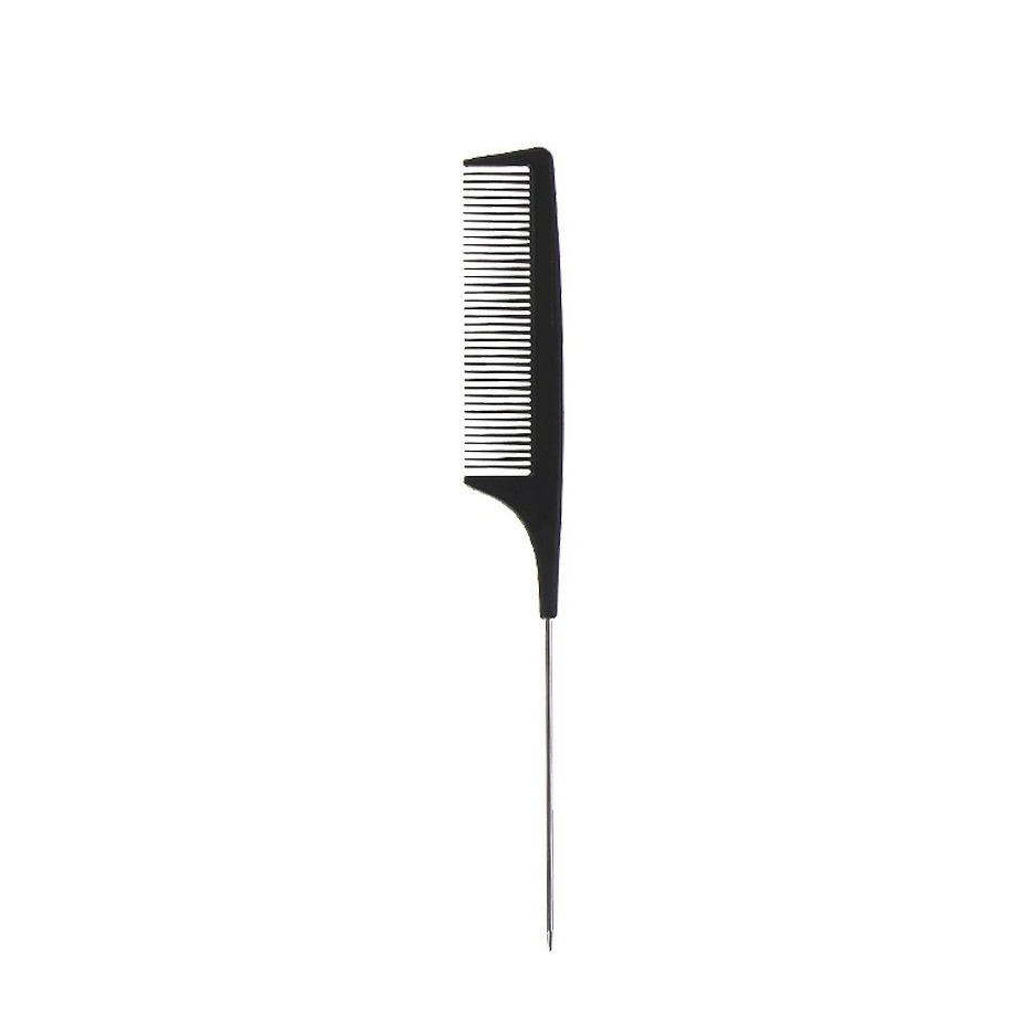 (23cm) Friseur Kamm Haar Styling Stielkamm - Schwarz