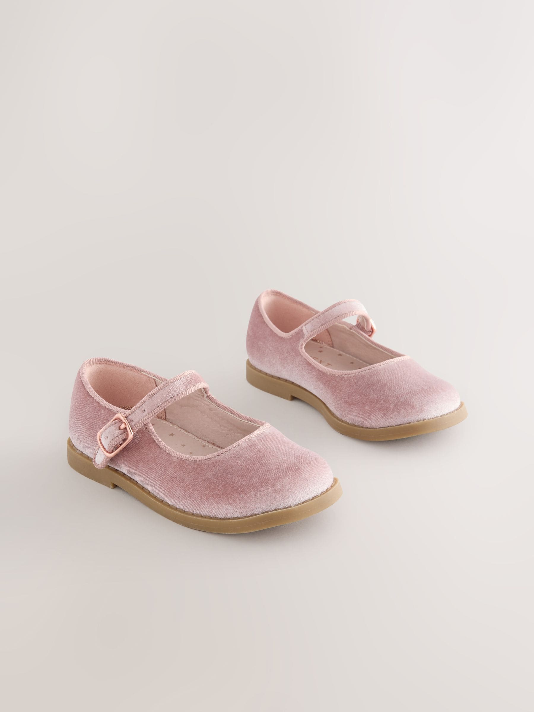 Roze velours - Mary Jane-schoenen