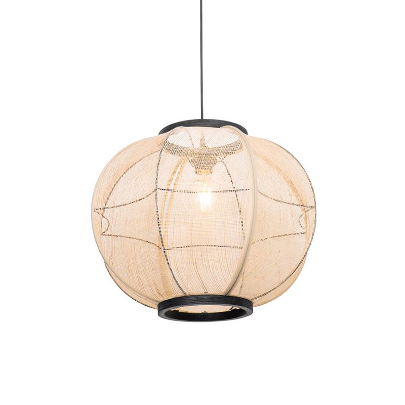 Oosterse hanglamp bruin stof 48 cm - Rob