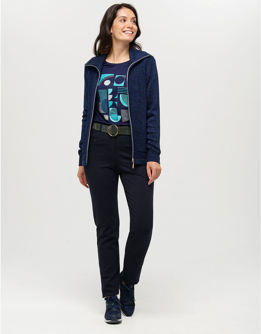 Gilet maille marine irisé