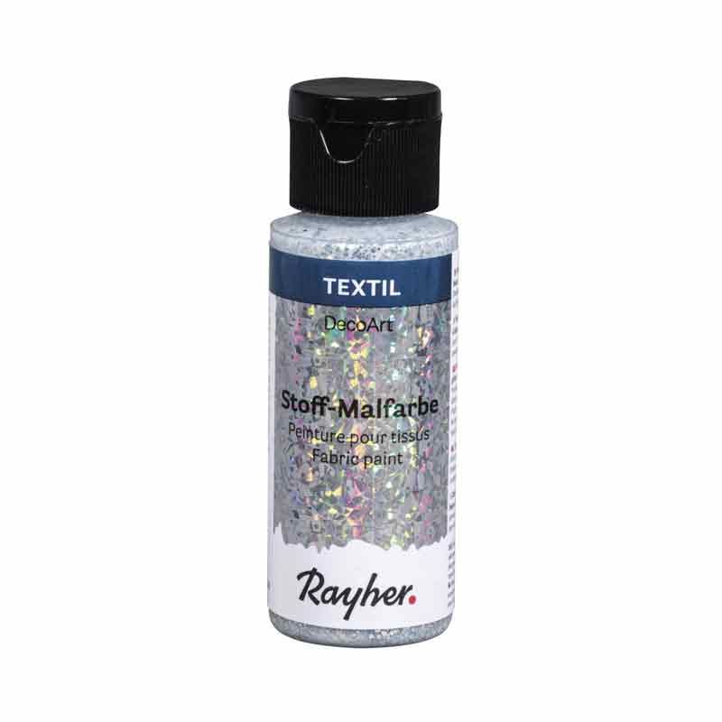 Peinture pour tissus extrême paillettes 59 ml - argent