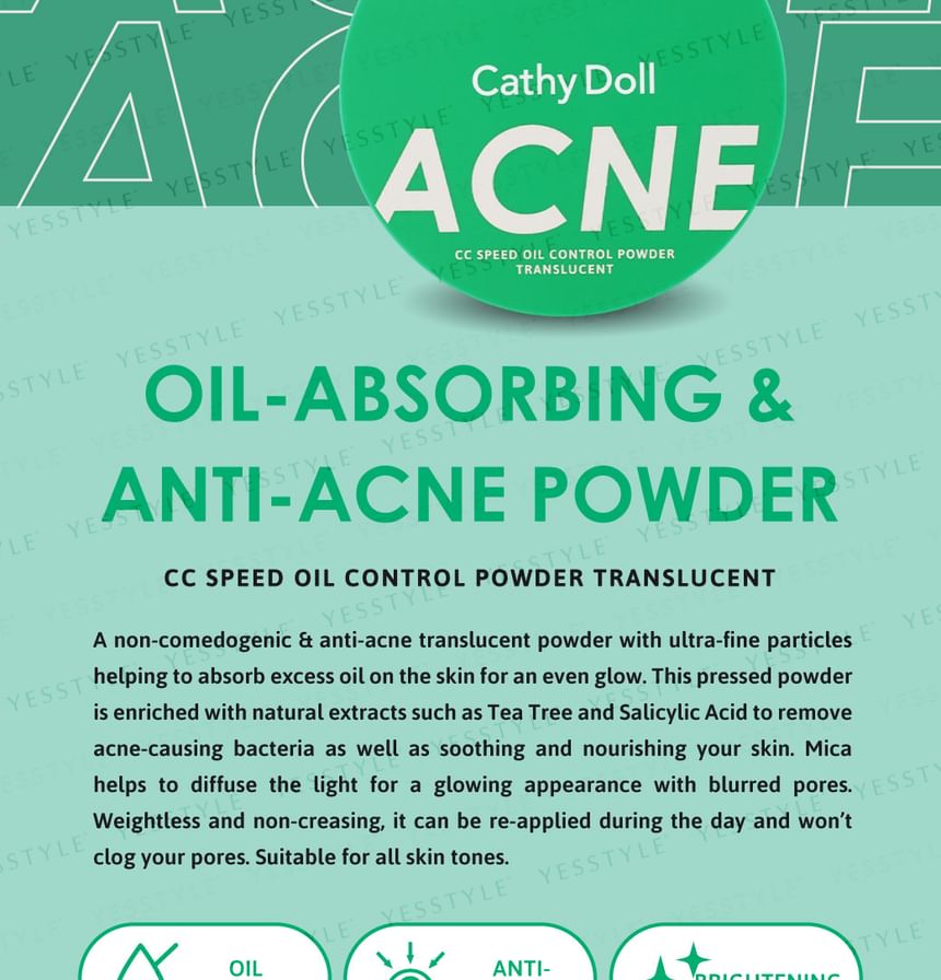 Cathy Doll - Acne CC Speed Oil Control Poeder Transparant