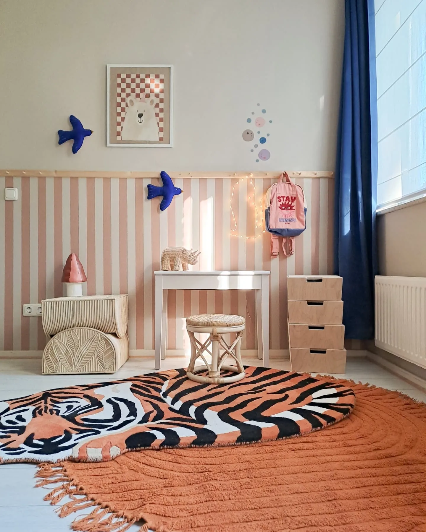 Vloerkleed HALFETI Oranje ø 140 cm Katoen