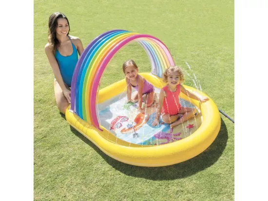 Piscinette fontaine arc en ciel Intex