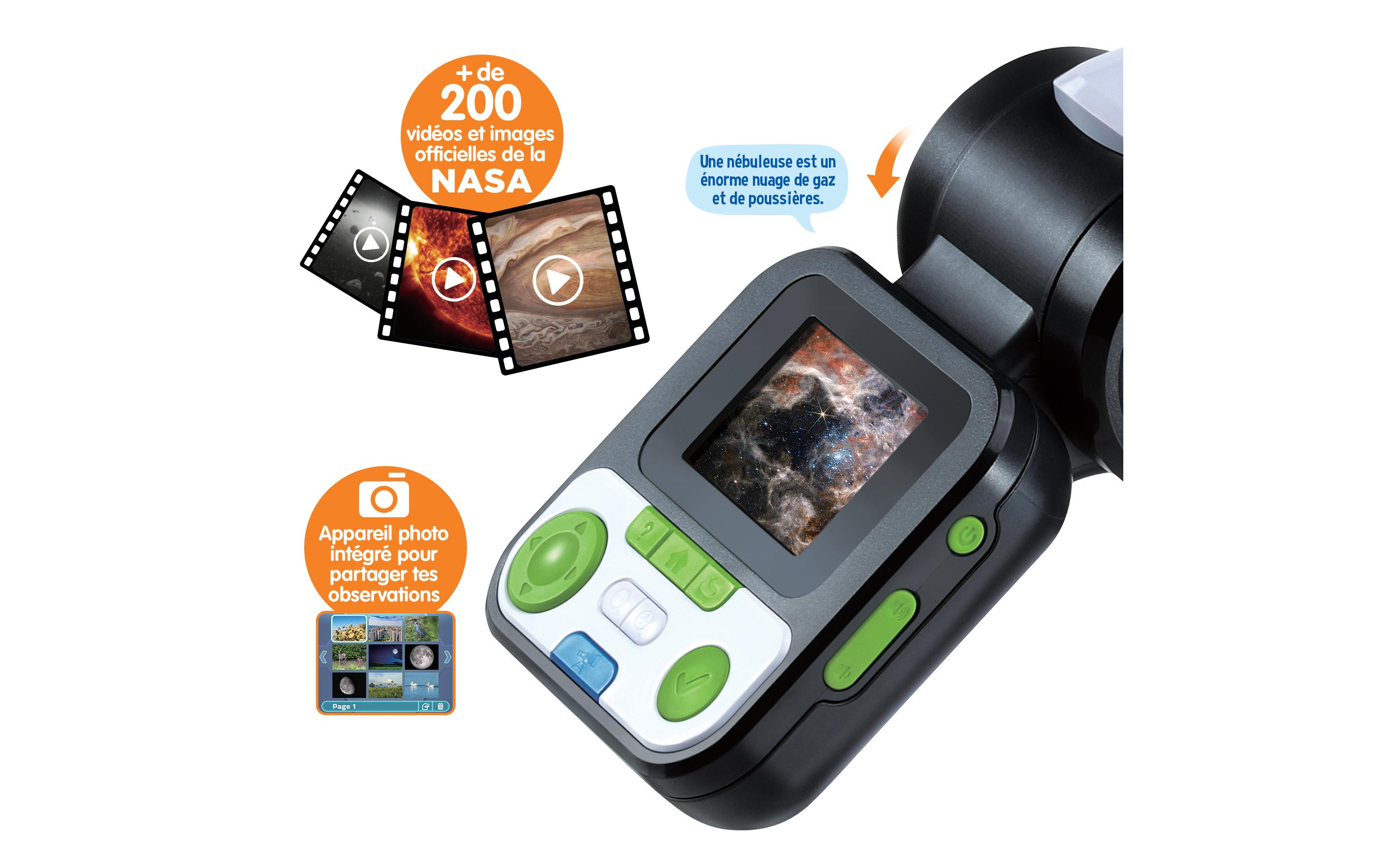 Genius XL Téléscope Vidéo interactif -FR-<br>Digitales Teleskop auf Stativ inklusive NASA-Inhalten und Sammelkarten