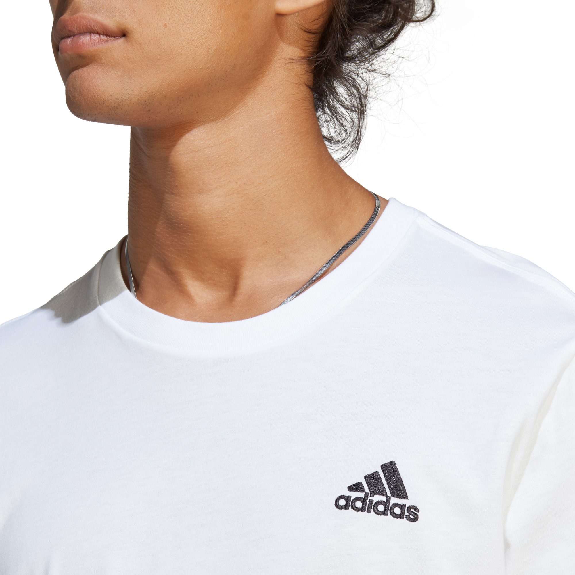 adidas Essentials Embroidered Small Logo T-Shirt Herren weiß