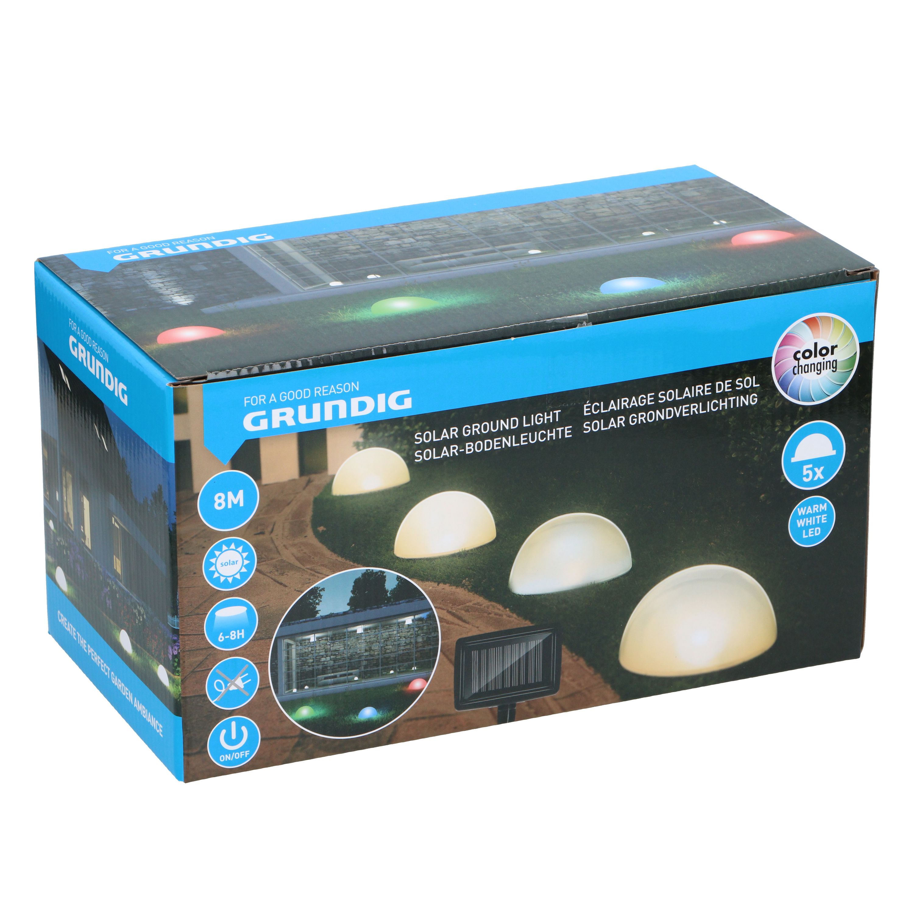 LED Solarlampe halbrund 15 cm 5er Set