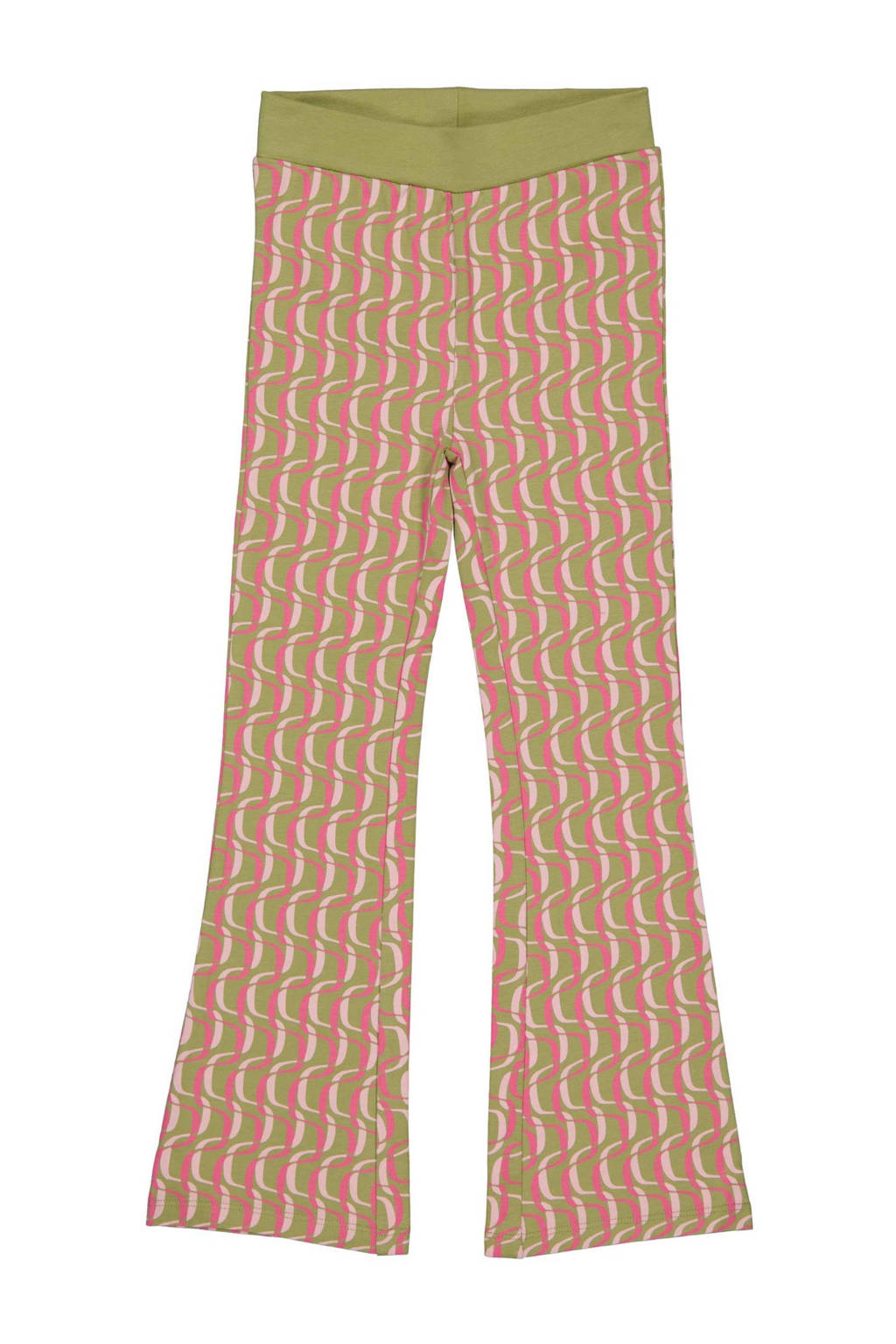 Quapi gestreepte regular fit legging BURA groen/roze