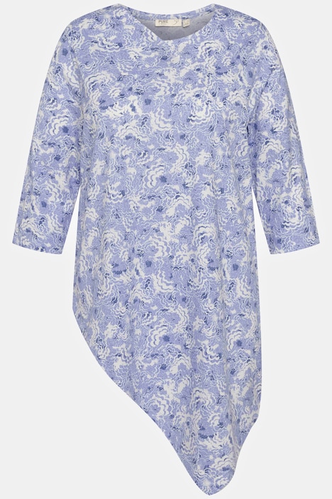 Shirt, Zipfelsaum, Rundhals, 3/4-Arm, Biobaumwolle