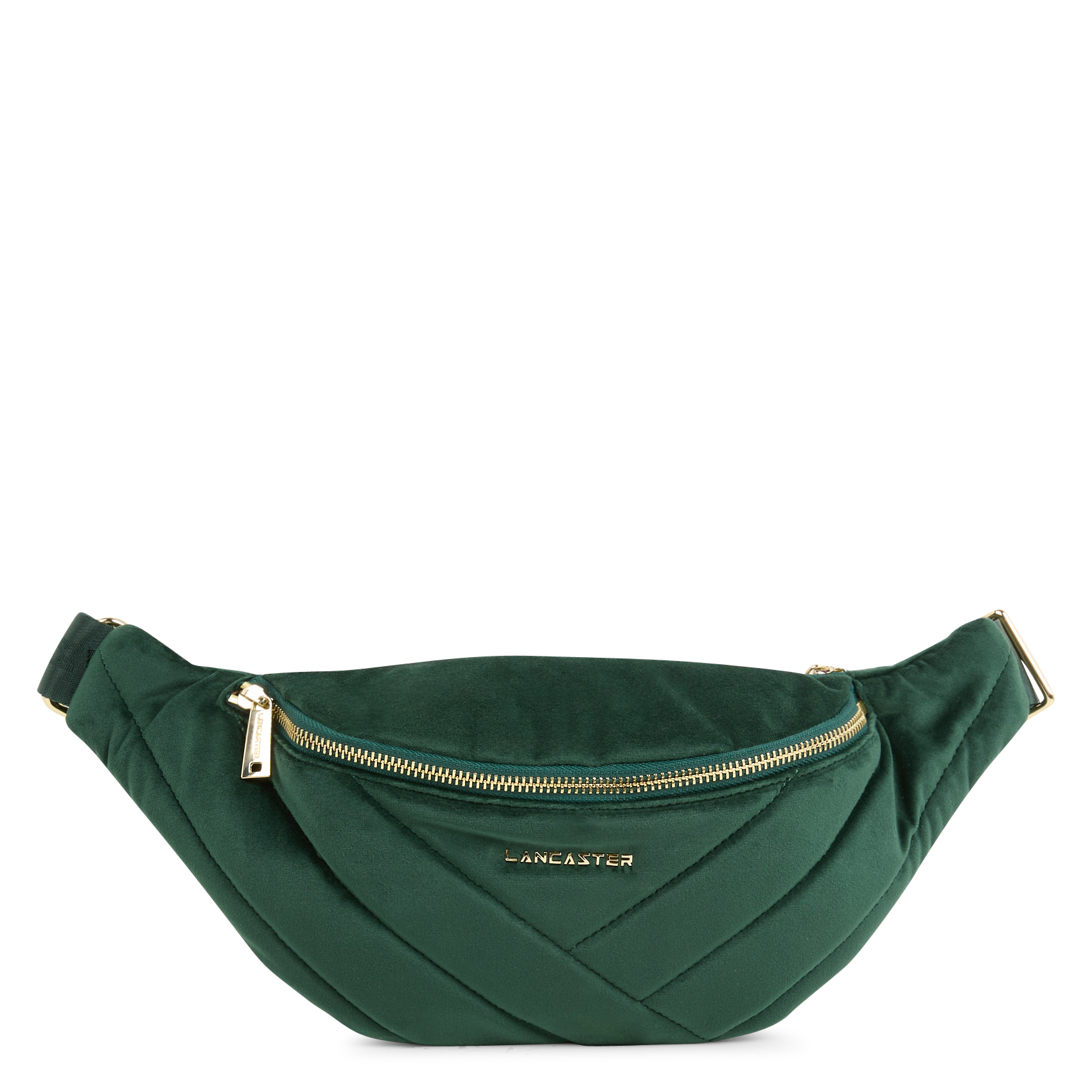 VELVET MATELASSE - Sac banane matelassé en velours | Vert