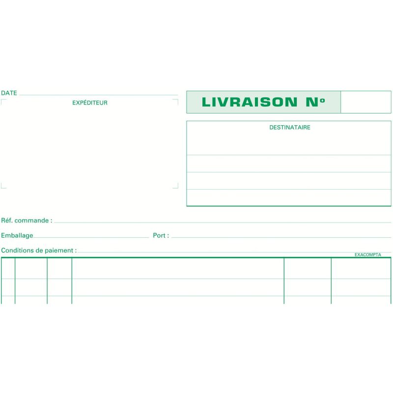 Manifold livraison Exacompta autocopiant 21 x 29,7 cm 50 pages triple exemplaires
