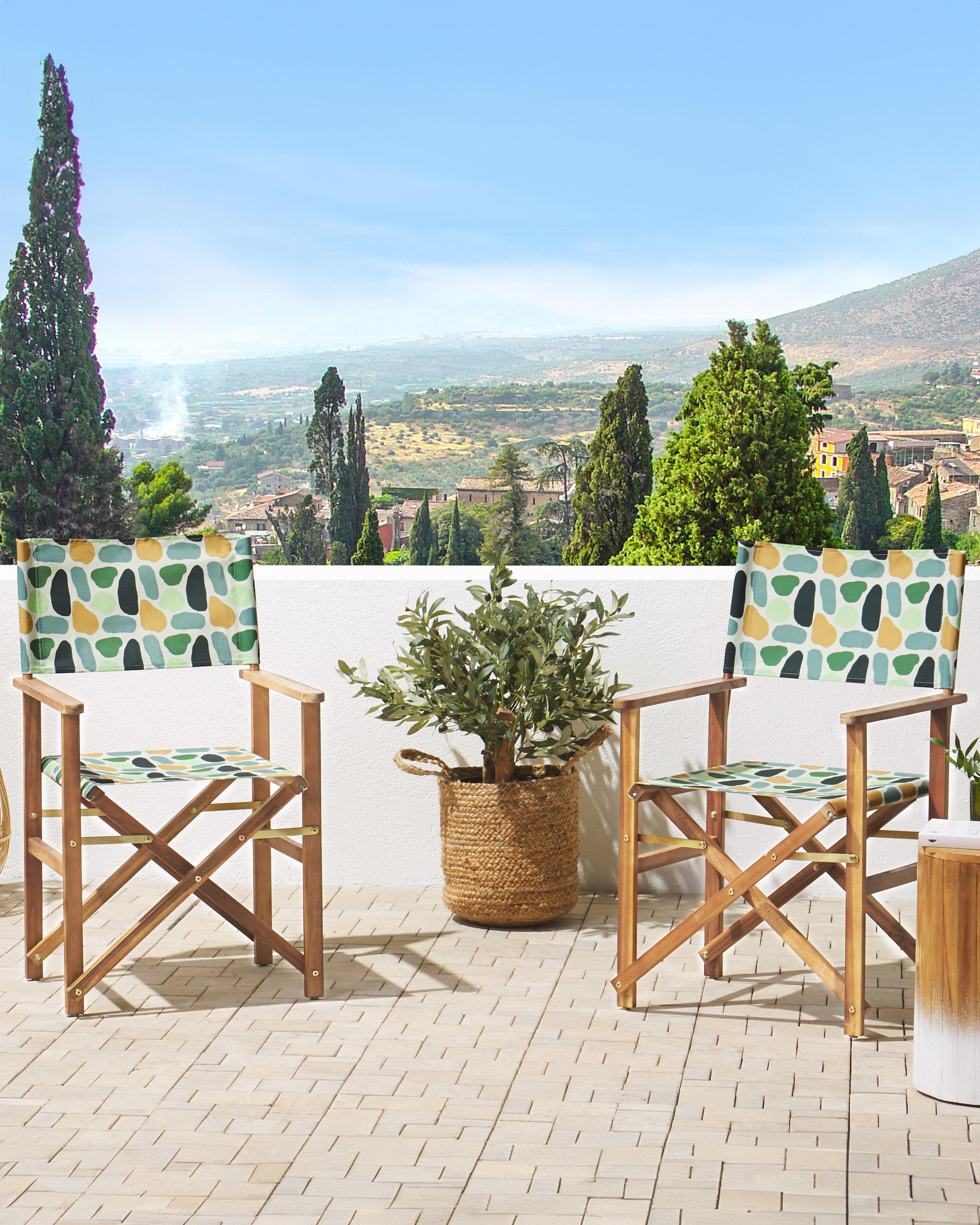 Set van 2 tuinstoelen CINE Acaciahout Meerkleurig