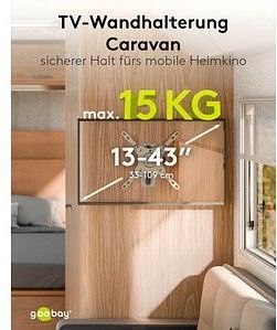 Goobay - Caravan Muurbeugel - Full Motion - Geschikt voor 13 tot 43 inch Schermen