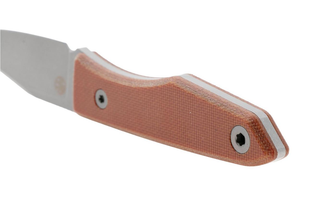 Big Idea Design USA Lookout USA-LO-NAT-MGN, Stonewashed CPM MagnaCut, Natural Micarta vaststaand mes, Mak Kelsay design