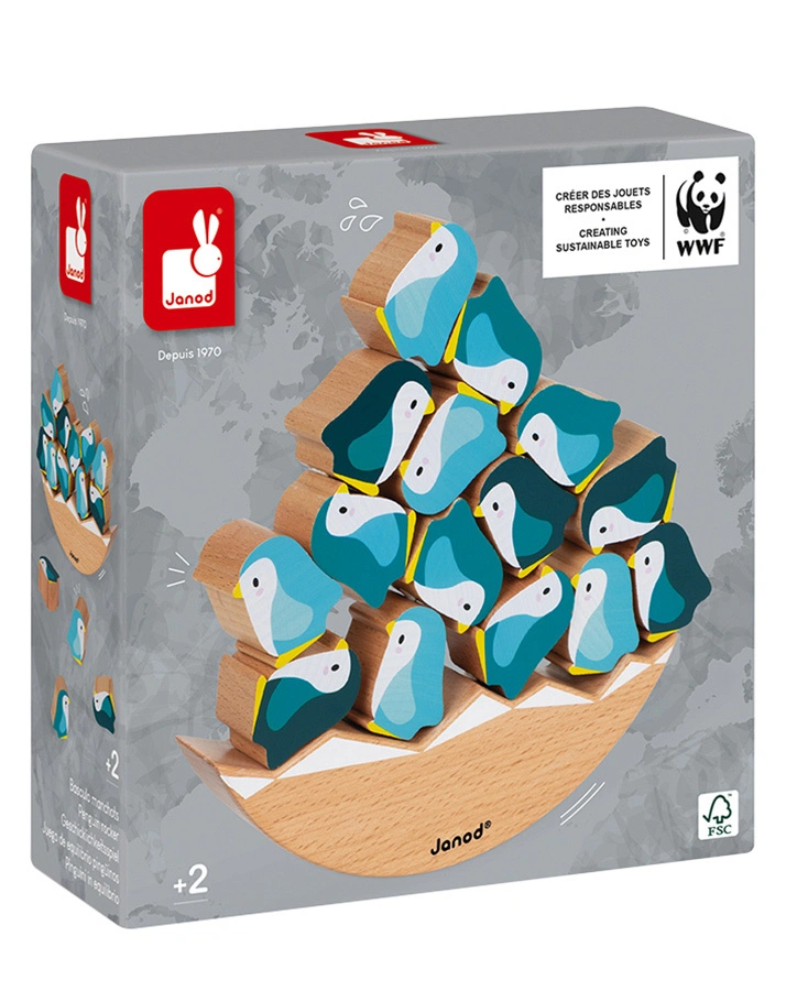 Janod-WWF® Geschicklichkeitsspiel PINGUIN 16-teilig aus Holz