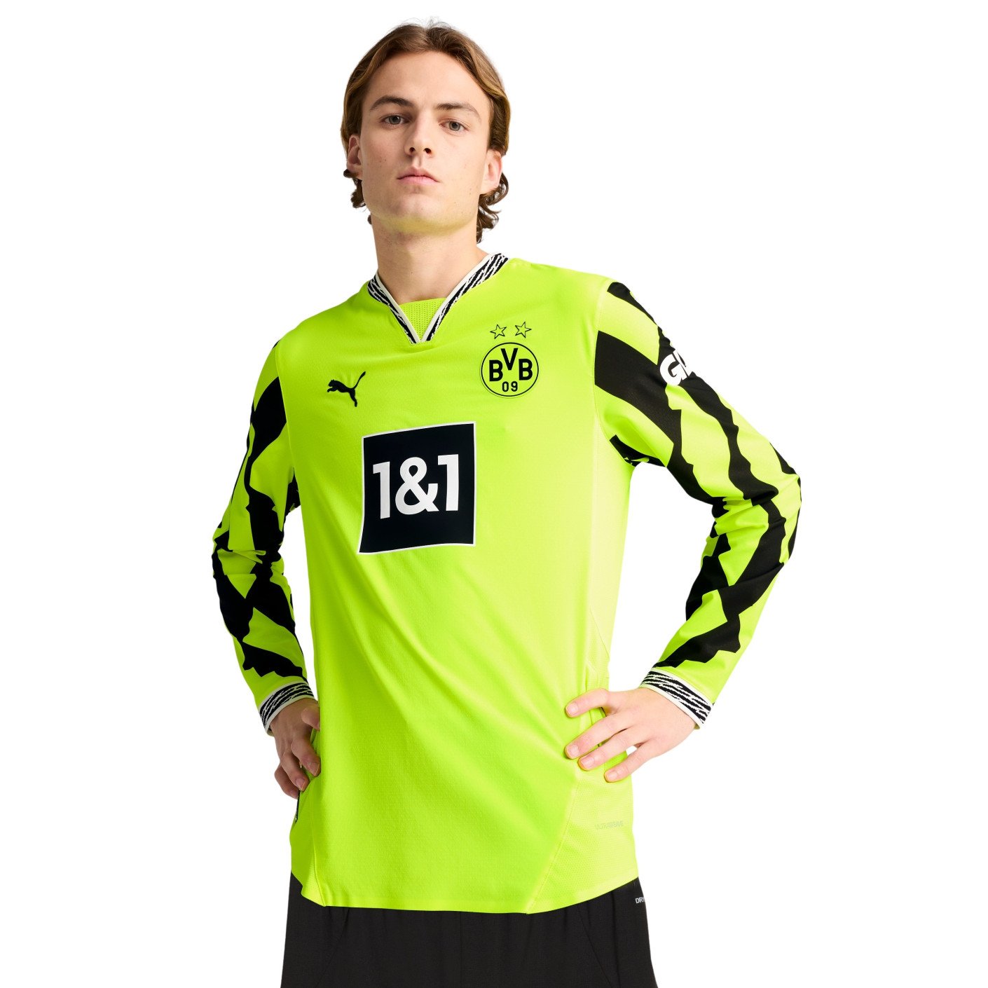 PUMA Borussia Dortmund Anniversary Shirt Authentic 2024-2025 Lange Mouwen Geel Zwart