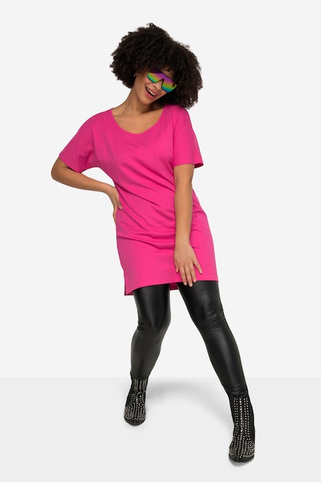 Longshirt, oversized, Rundhals, Halbarm