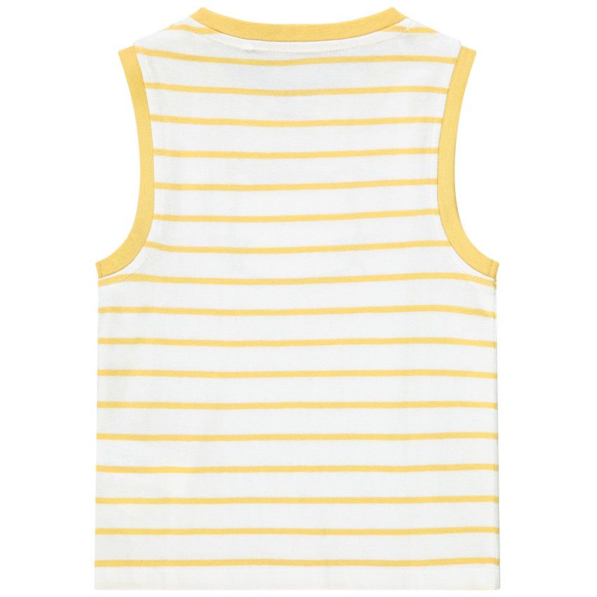 Débardeur rayé avec patch tigre pour bébé garçon - Blanc