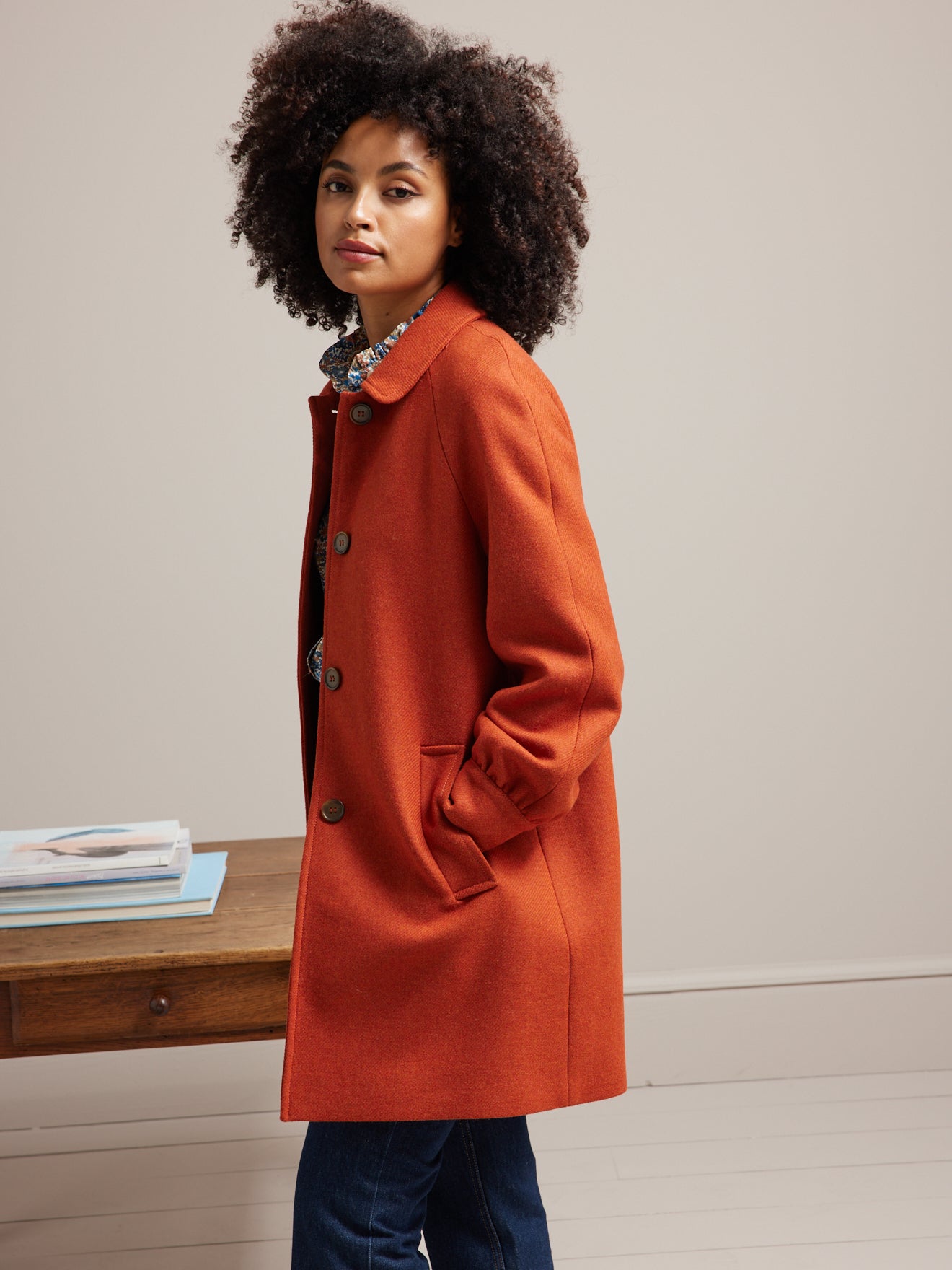 Manteau drap de laine femme laine recyclée
