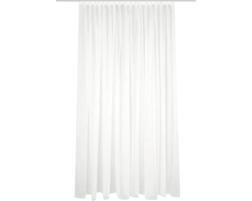 Gordijn met plooiband Sablio uni wit licht glanzend 145x450 cm