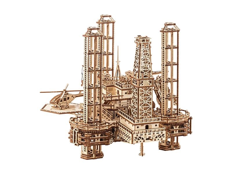 WoodTrick Bausatz Ölbohrinsel Offshore-Bohrinsel 3D Bausatz aus Holz