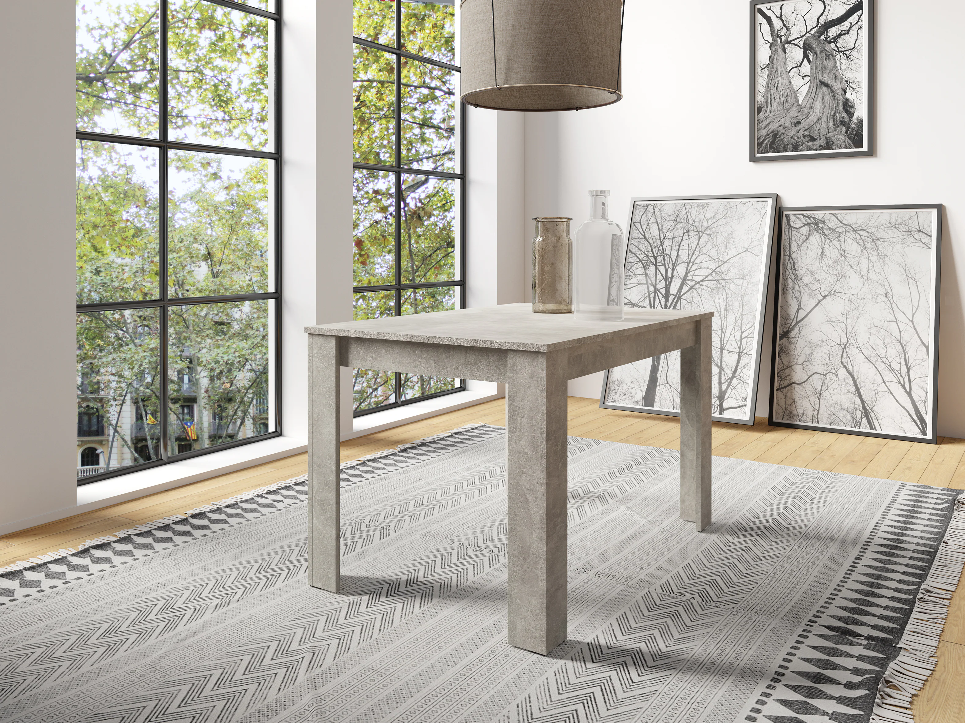 byLIVING Esstisch NEPAL, Breite 120 cm, Light Atelier (Beton-Optik)