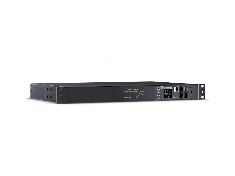 CyberPower Switched ATS PDU44005 - Strømfordelingsenhed (rackversion) - AC 200-240 V - 1-faset - serial, Ethernet - input: 2 x IEC 60320 C20 - output-stikforbindelser: 10 (8 x IEC 60320 C13, 2 x IEC 60320 C19) - 1U - 3.05 m ledning - sort