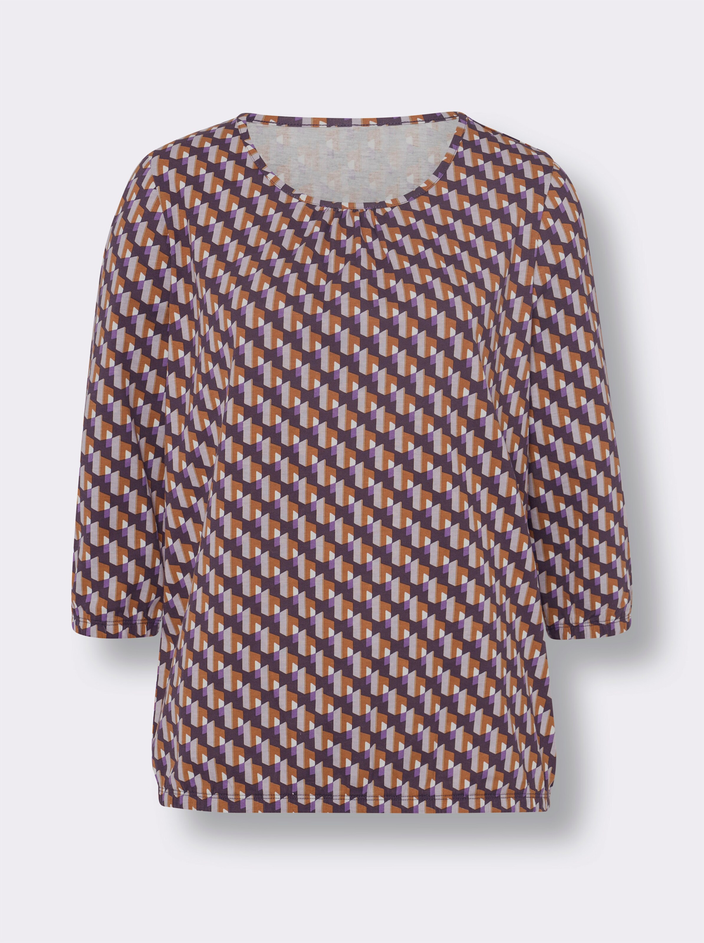34-Arm-Shirt im grafischen Muster