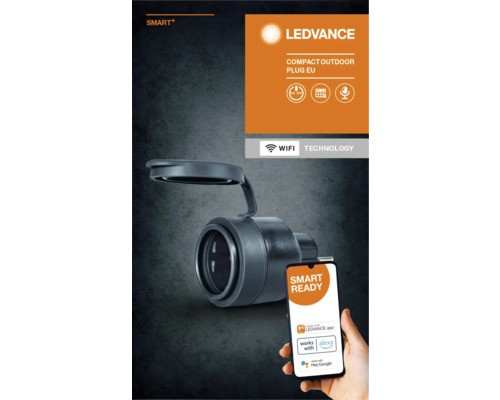 Ledvance Smart WiFi Compact Buitenstopcontact, antraciet