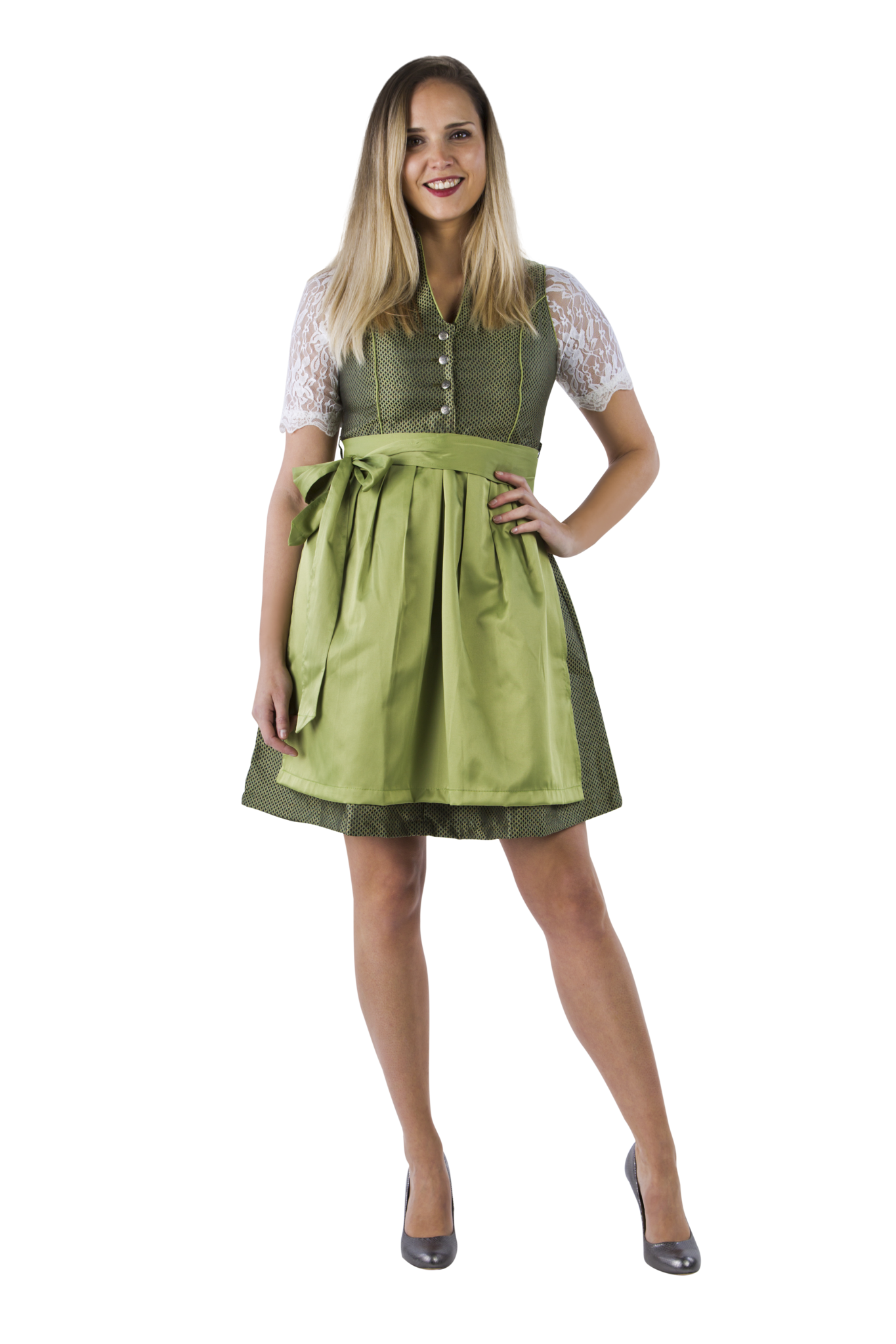 Donkergroene Dirndl Jurk Oktoberfest Dames 2 Delig