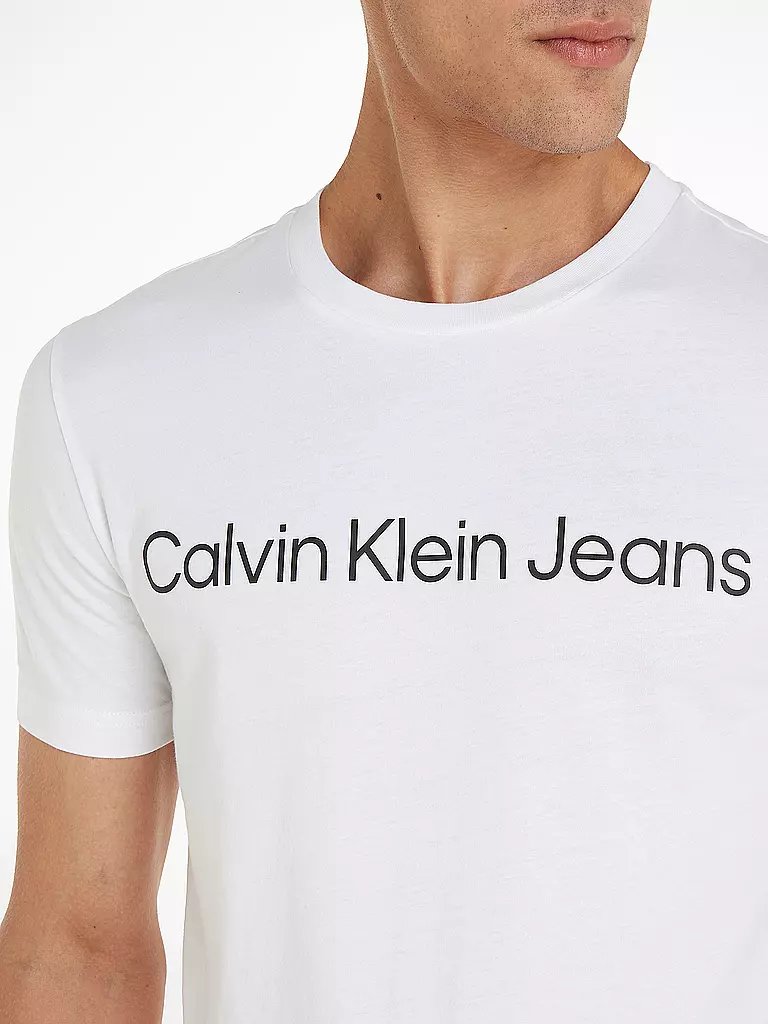 CALVIN KLEIN JEANS T-Shirt Slim Fit CORE INSTITUTIONAL weiss