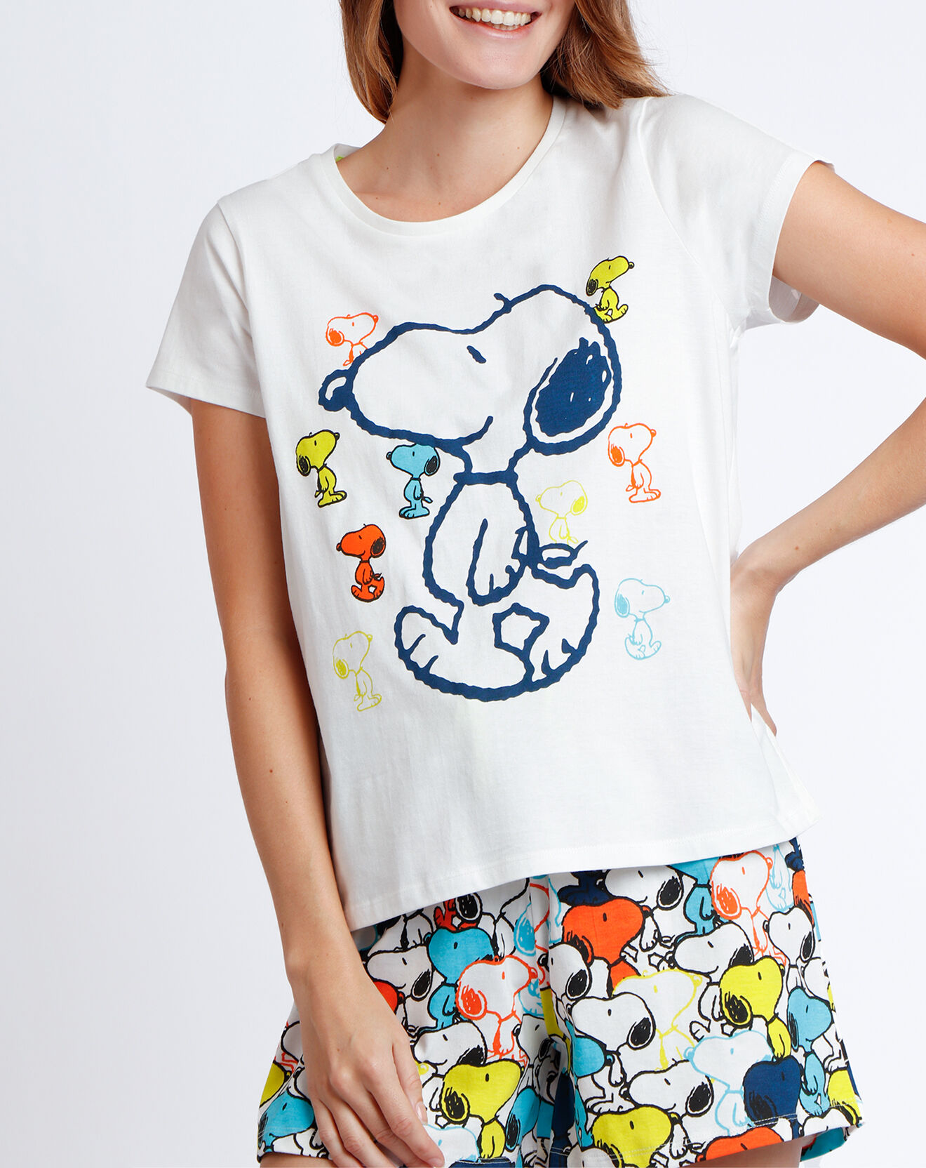 Peanuts Pyjama T-Shirt & Short Wisteria blanc