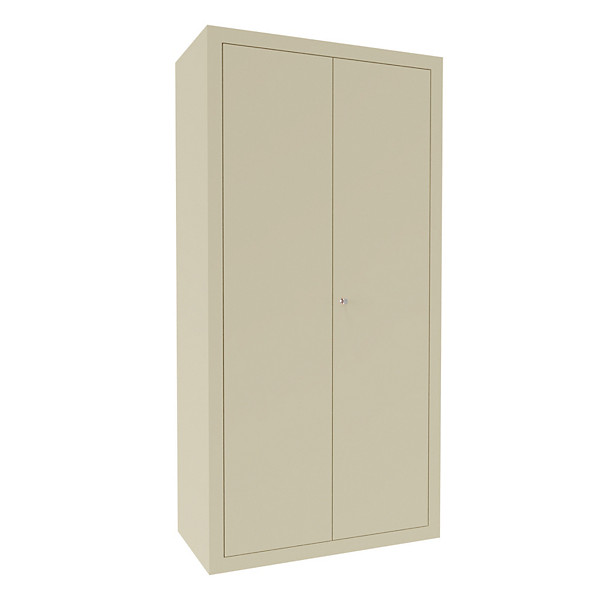 Armoire haute 4 tablettes, coloris beige