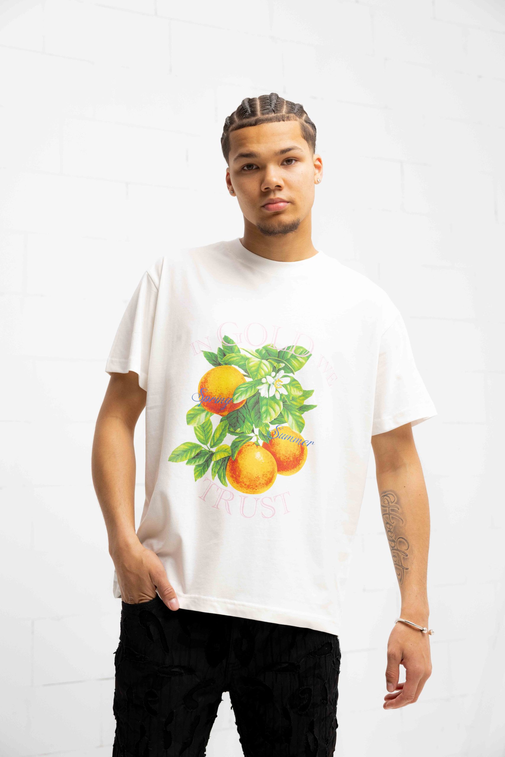 In Gold We Trust The Orange T-Shirt Heren Wit