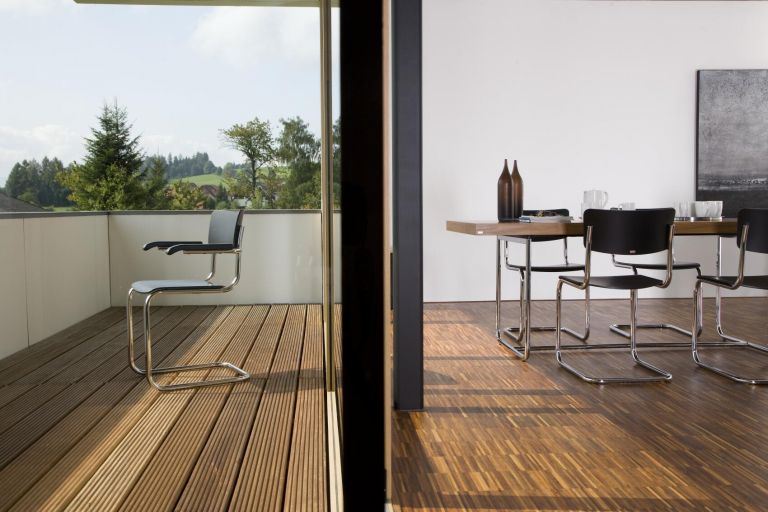 Thonet S43 eetkamerstoel zwart gebeitst beuken, chroom onderstel