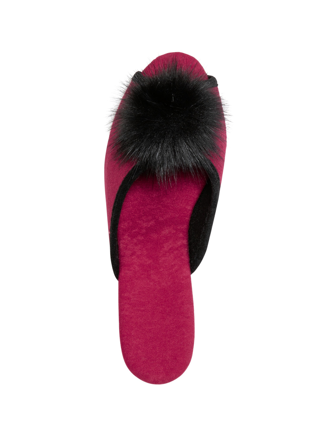 ELENA EDEN Pantolette mit schwarzem Kunstfellpompon