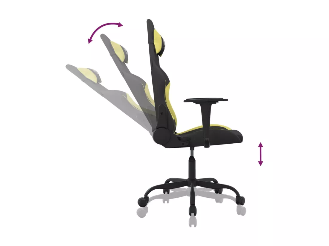 Chaise de jeu Noir et vert clair Tissu