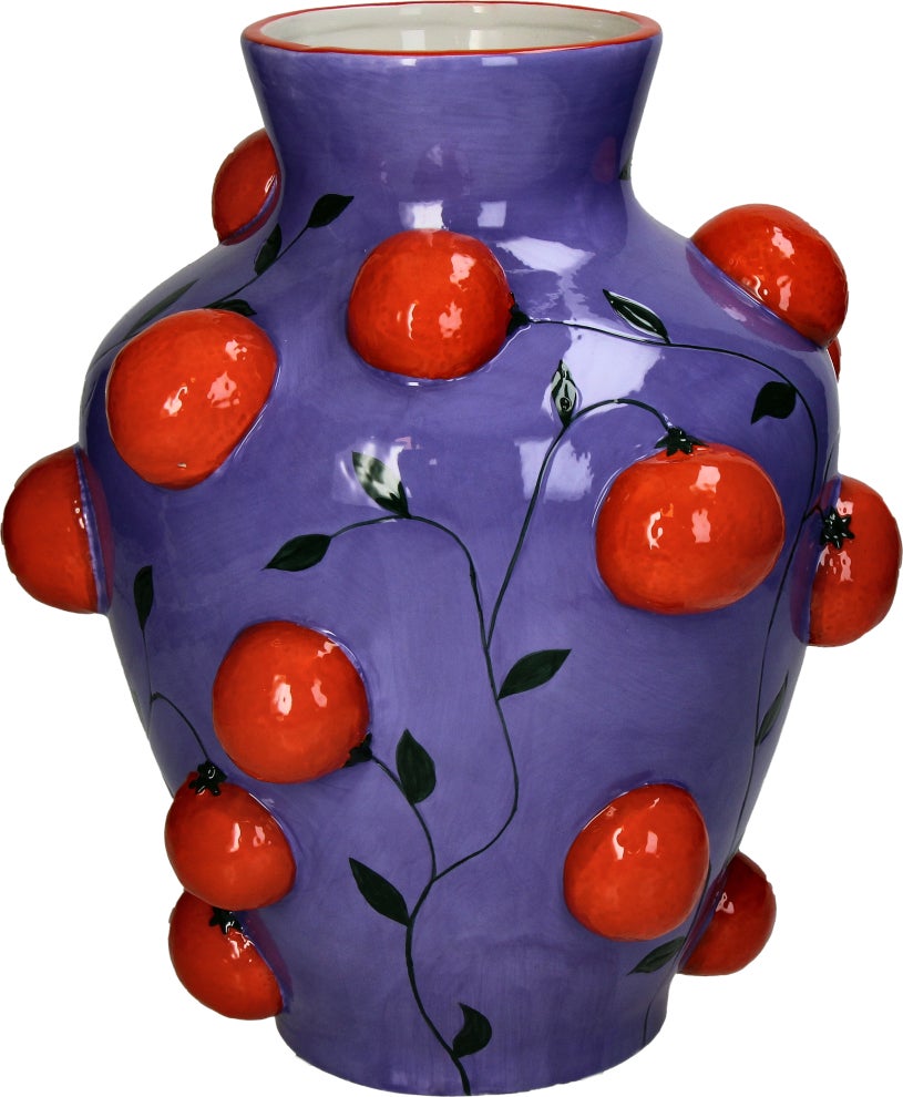 Vaas Fruity Fiesta blauw / rood D 25,5 H 30 cm