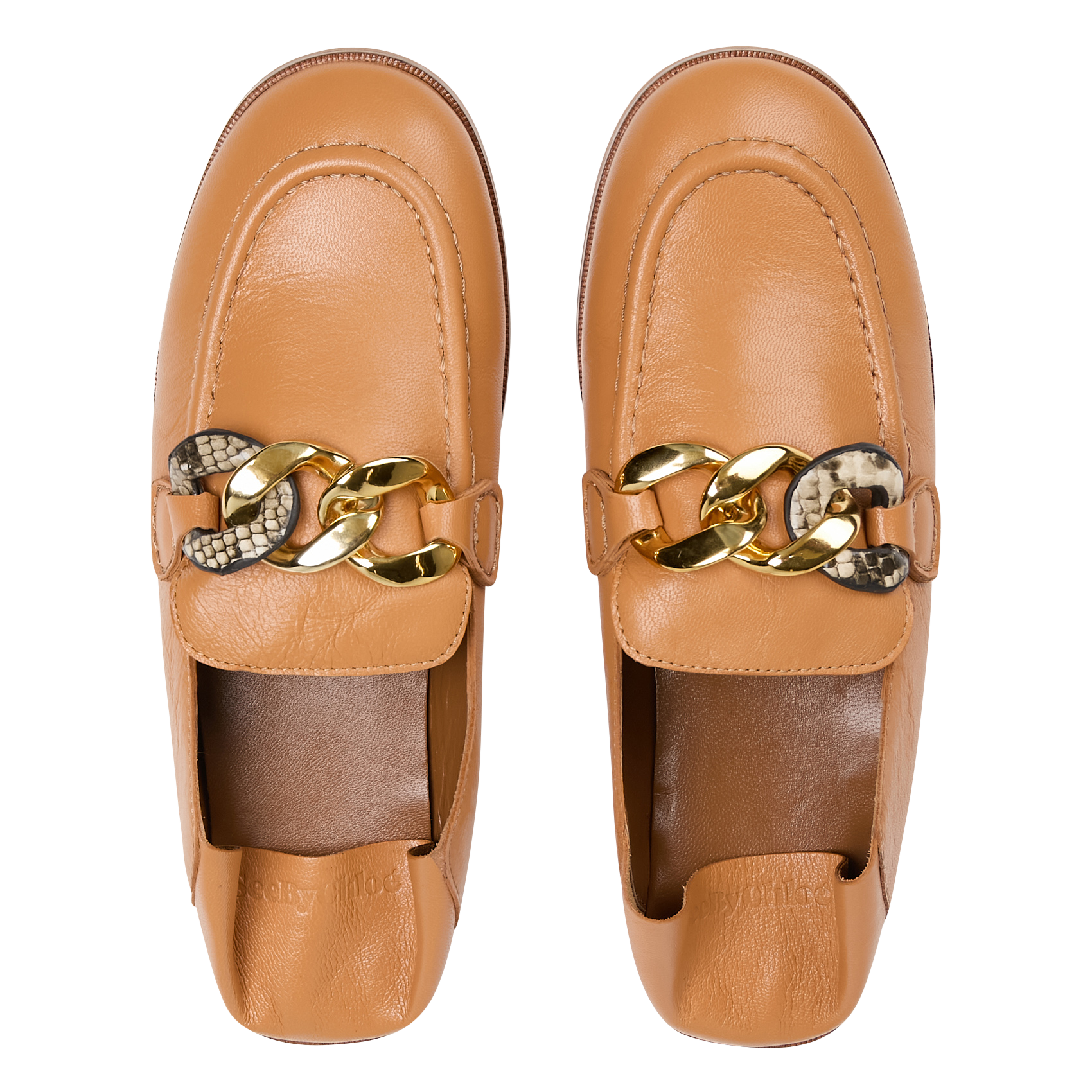 CHAIN LINE - Mocassins en cuir | Marron