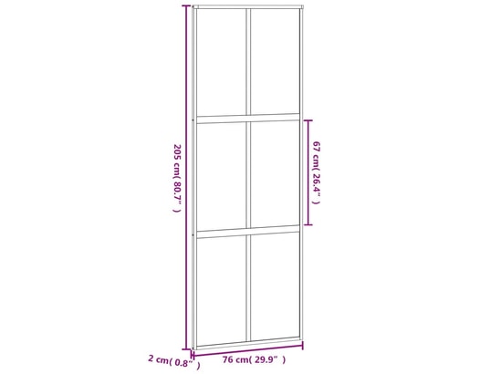 VIDAXL - Porte verre Porte coulissante noir 76x205 cm verre trempé aluminium