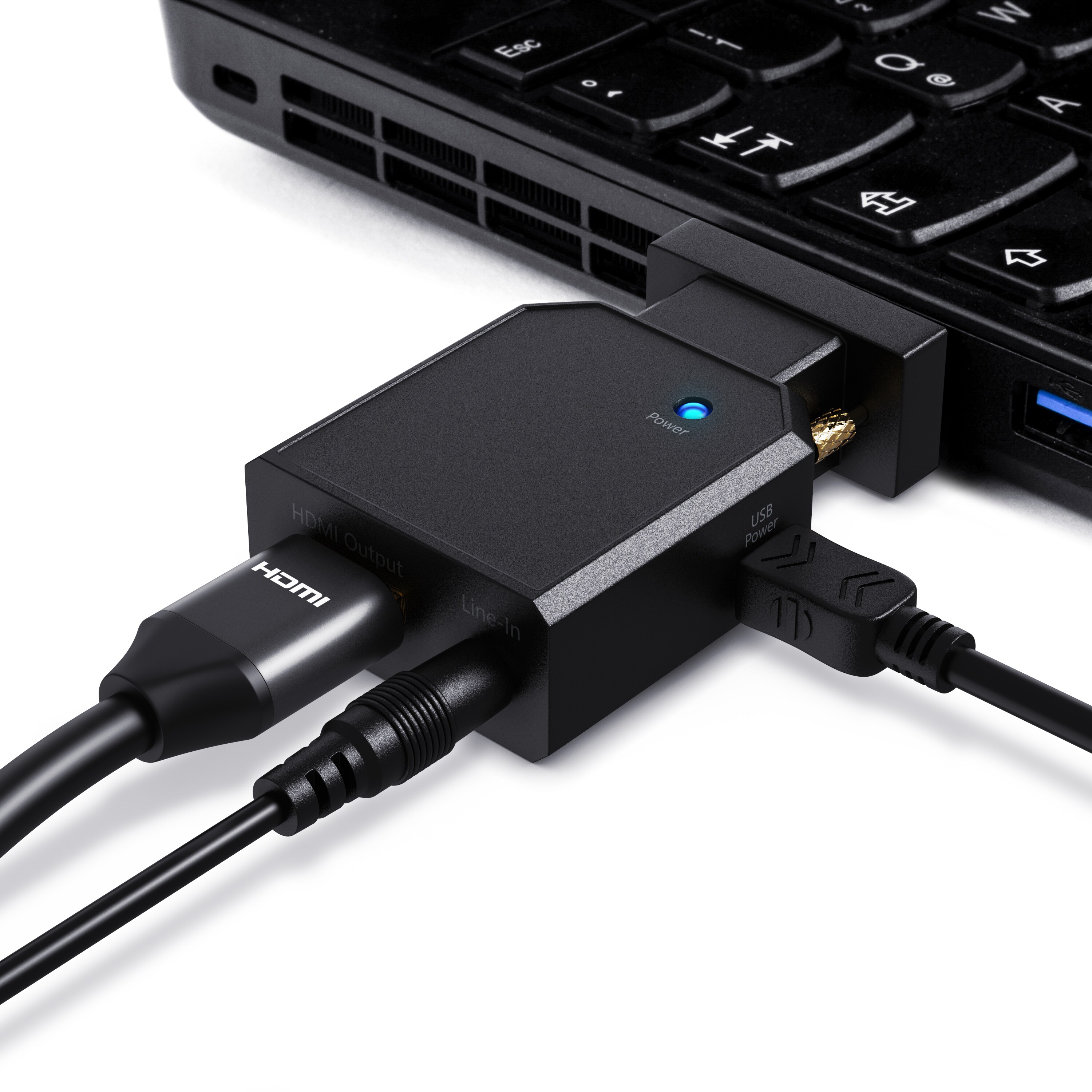 CSL 1080p VGA zu HDMI Video-/Audio Konverter, VGA & 3,5mm-Klinke zu HDMI Typ A