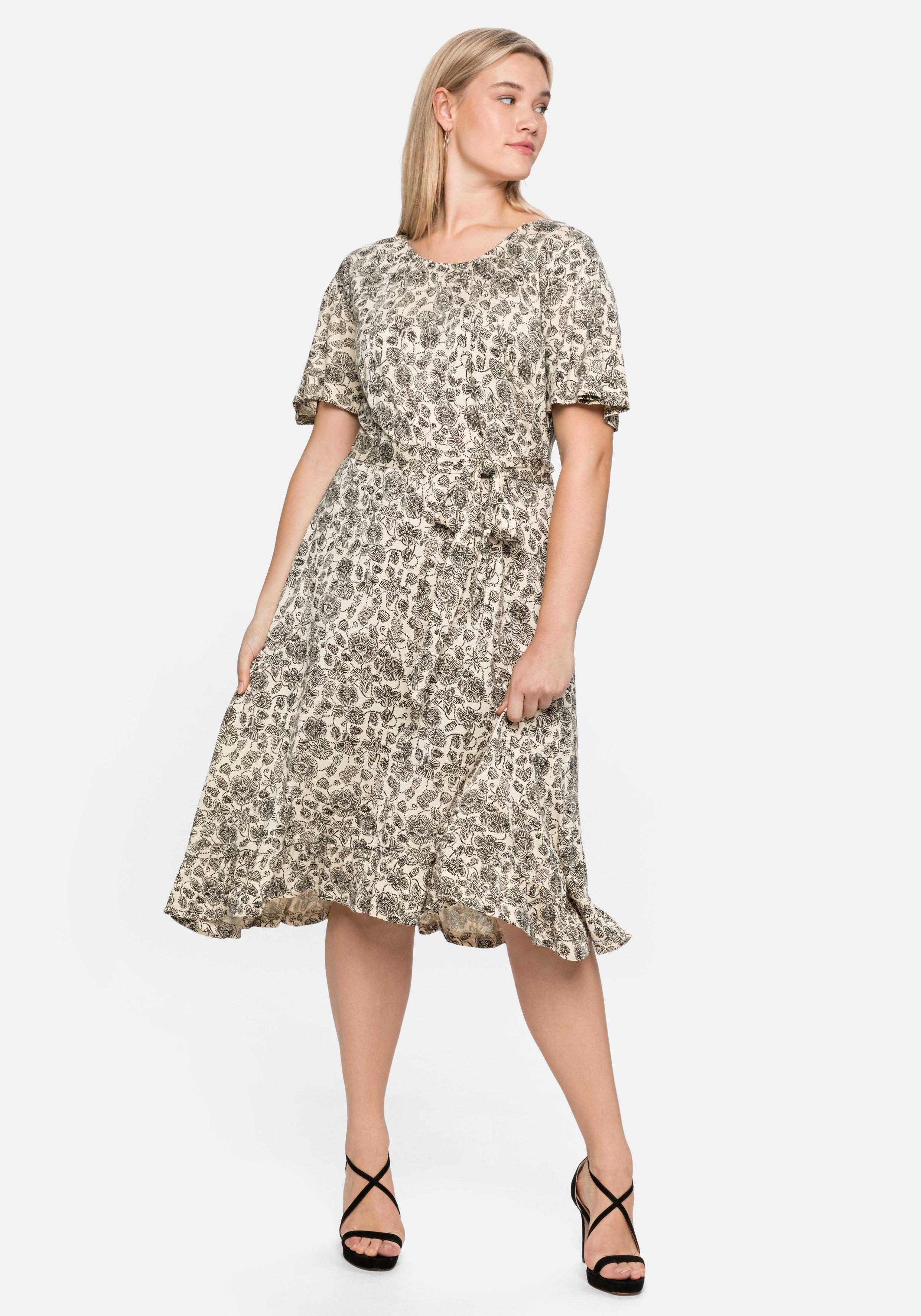 Jerseykleid mit kurzen Flügelärmeln