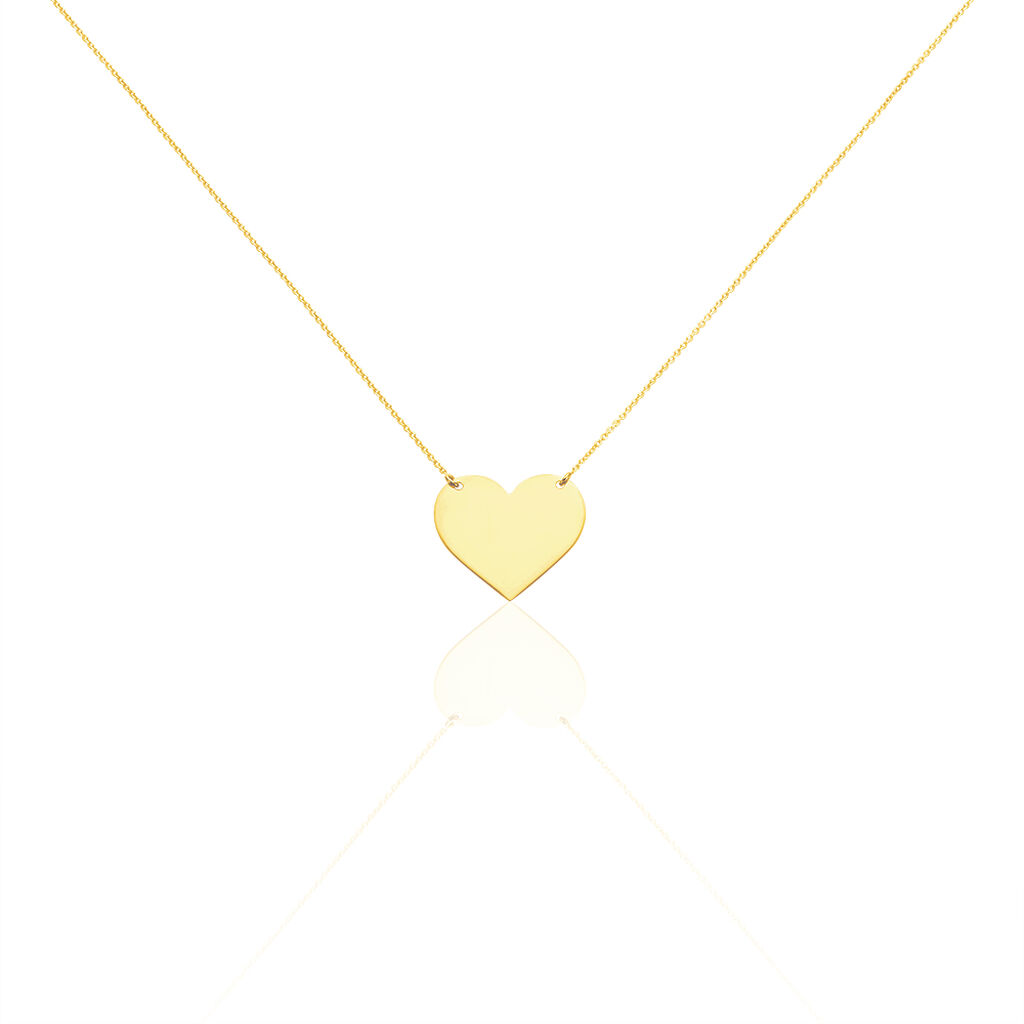 Collier Coeur Gravable Or Jaune