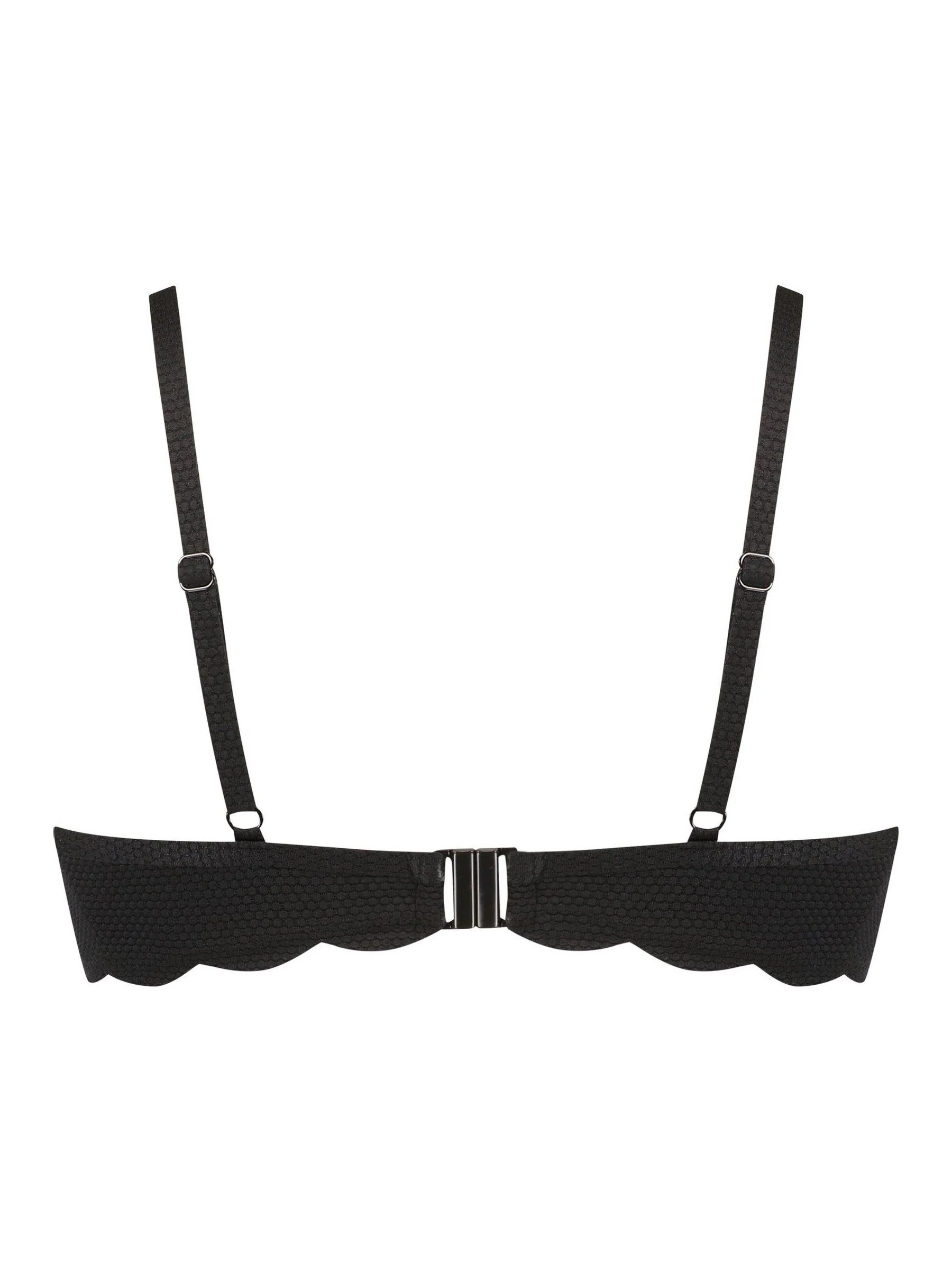 Zwart - Hunkemoller Scallop Push-up Underwired Bikini Top Cup A - E
