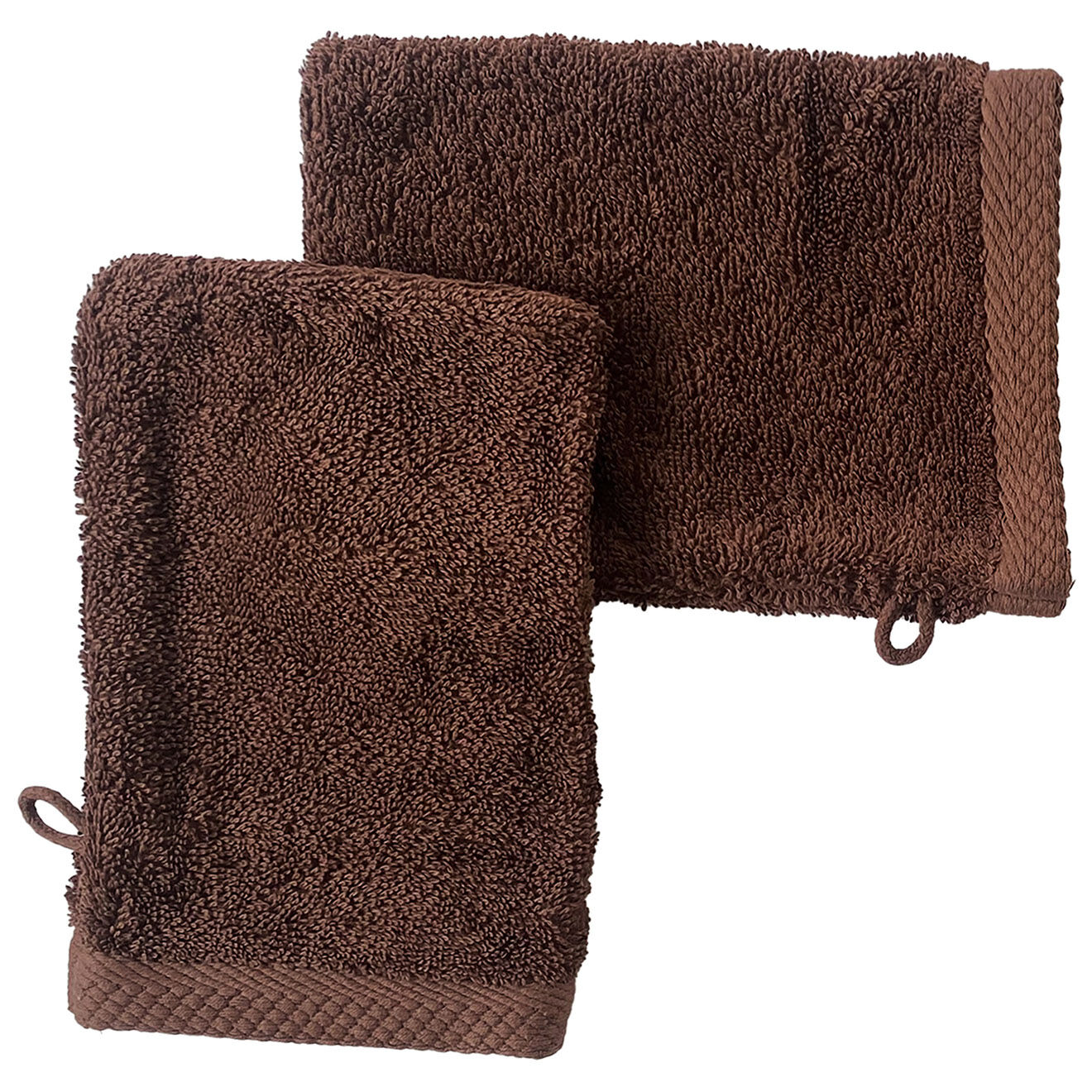 Soft by Perle de Coton 2 Gants de toilette noyer